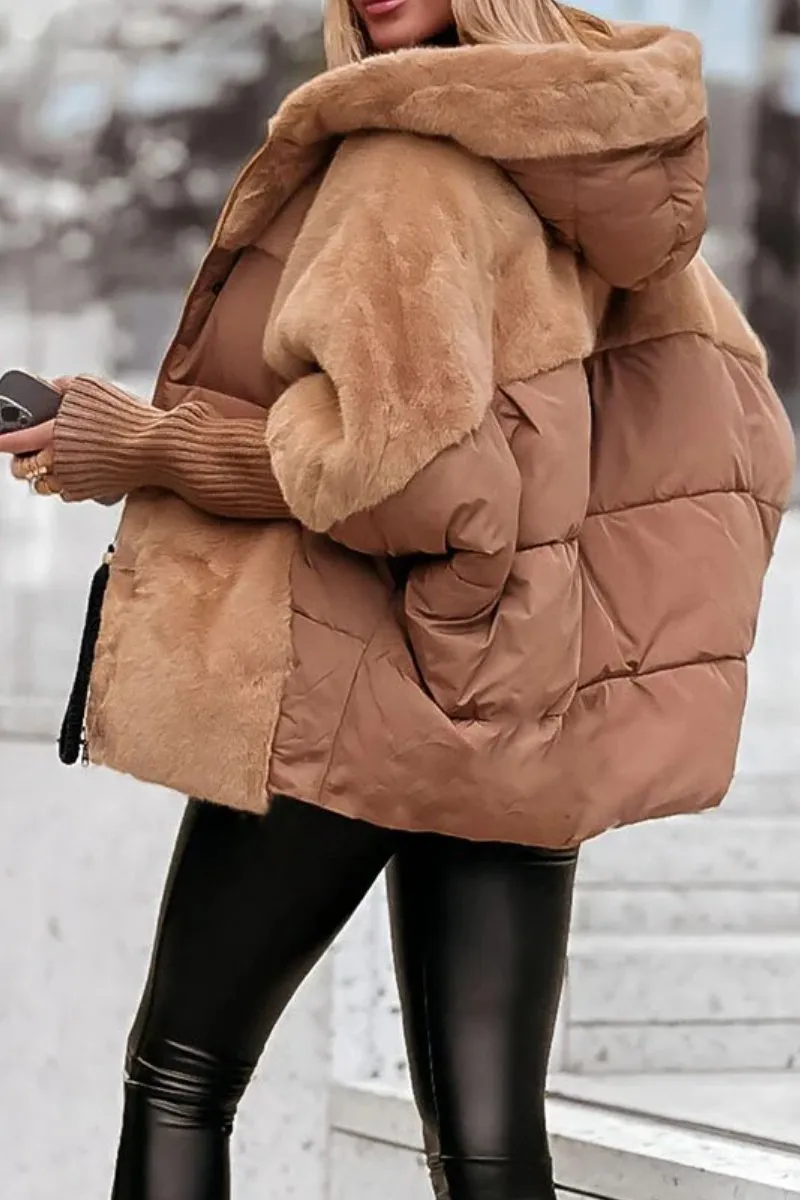 Homixa women's hooded bomber jacket with stylish design, featuring a relaxed fit and zipper front.