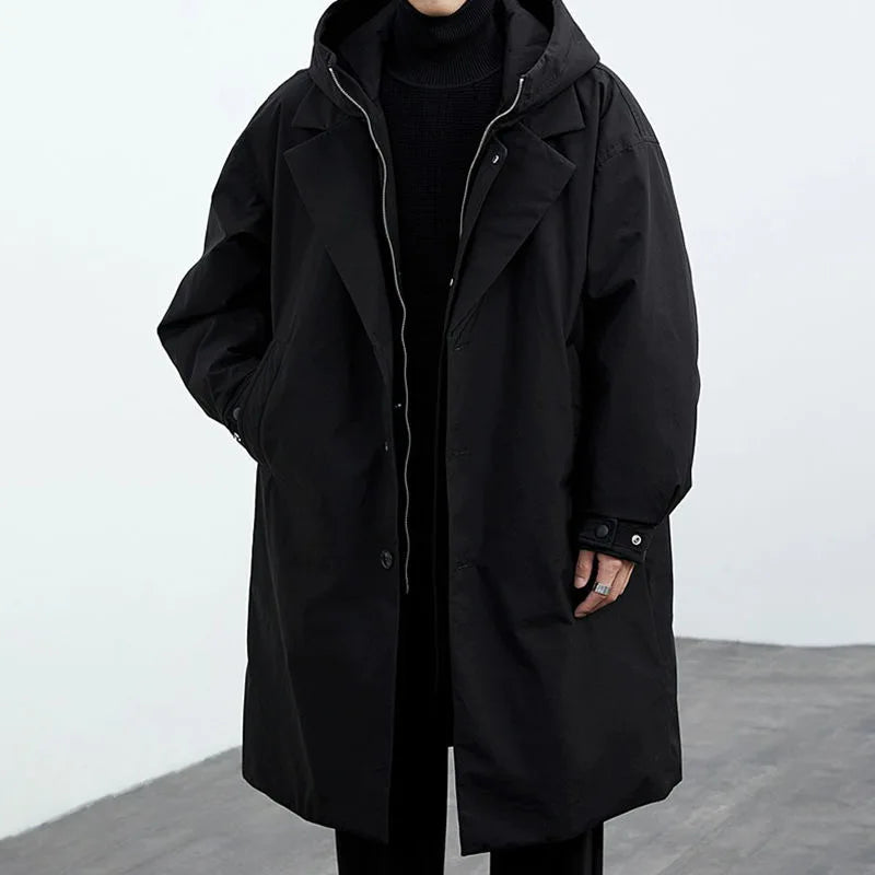 Jack Hafford Darnell trench coat in classic beige, featuring a double-breasted design with a belt and collar detail.