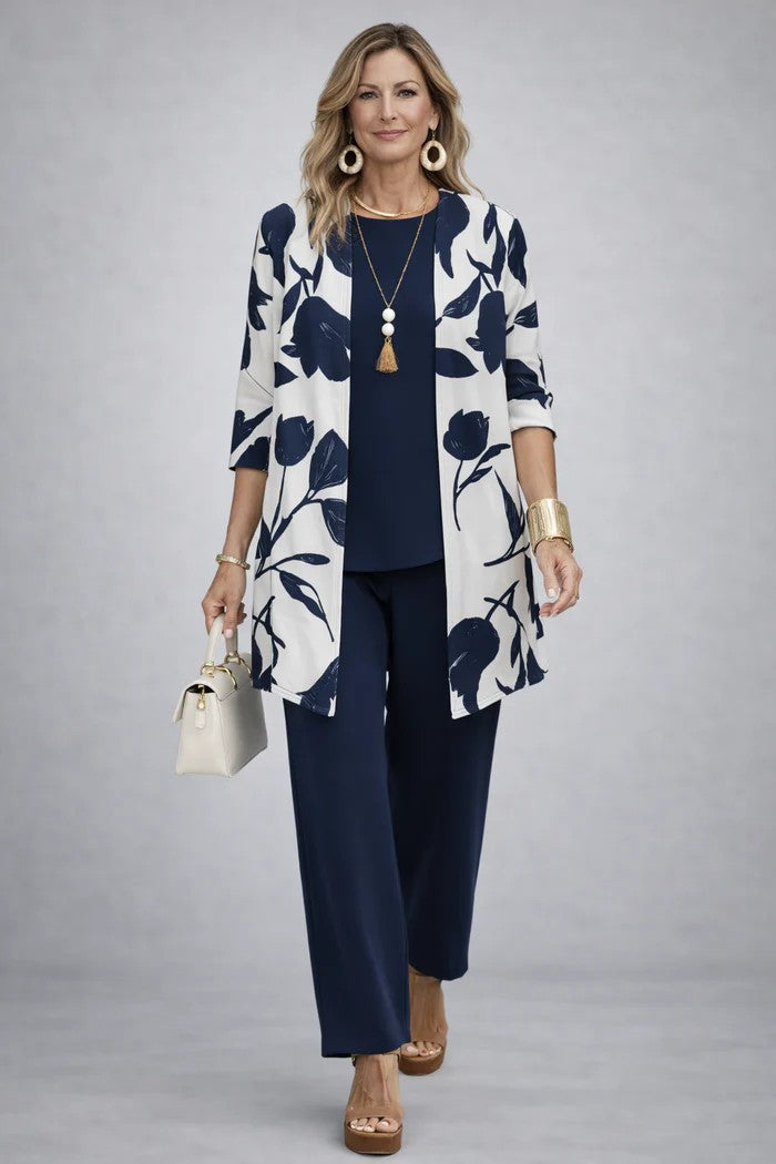 Breezy | Women's Long-Cardigan 3-Piece Wide-Leg Pant Set - product image 9