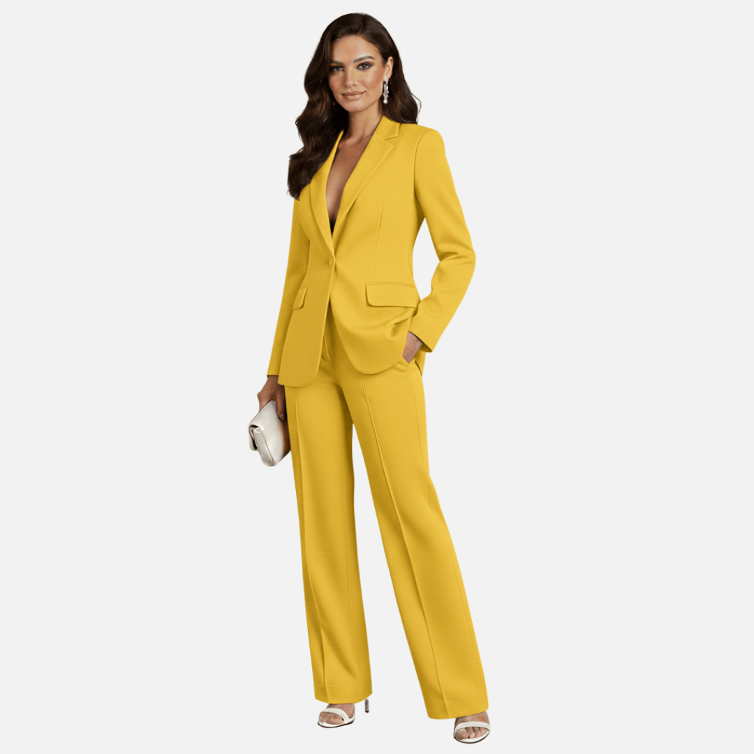 Elara | Women's Single-Breasted Blazer & Wide-Leg Pant Suit - product image 5