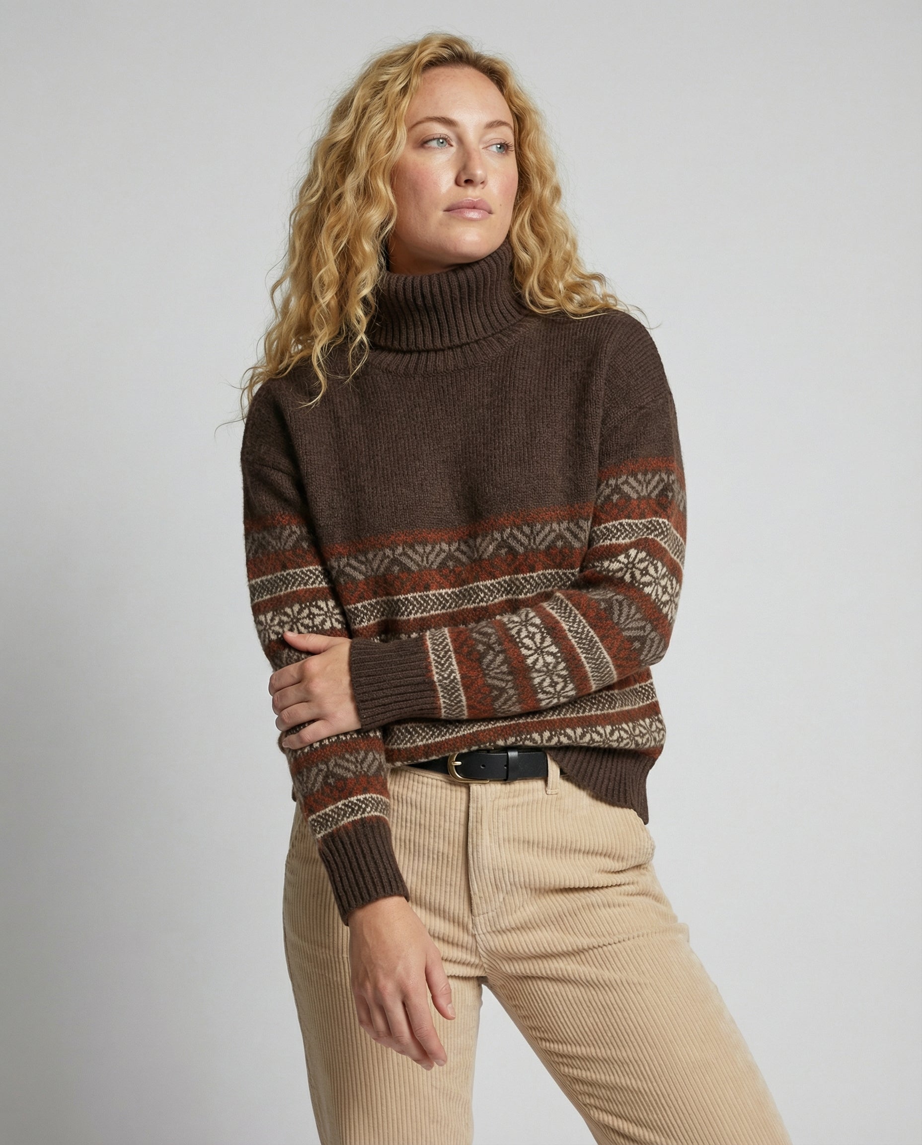 Homixa women's sweater from the Everyday Layer Lily Edit, full-body front view showcasing a cozy, stylish knit sweater.