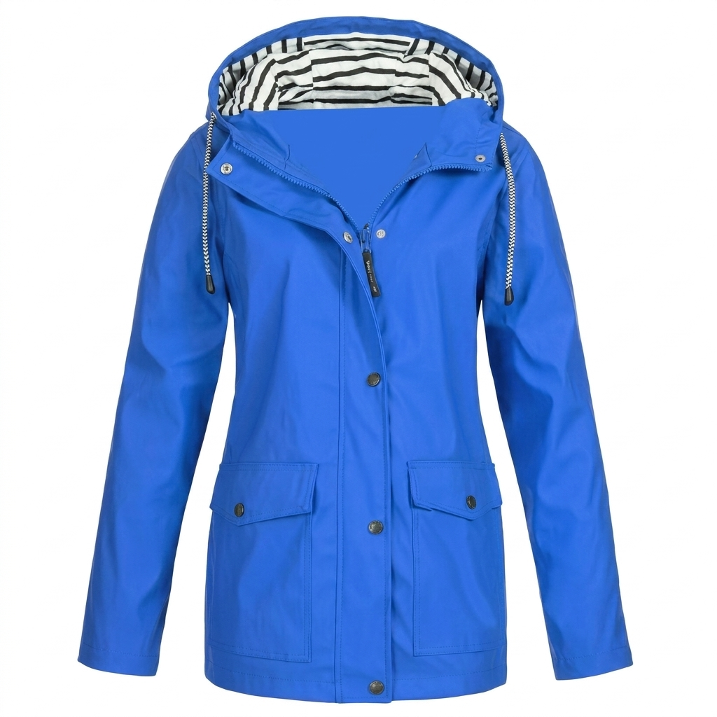 Beckmiller women's water-resistant and wind-resistant hooded jacket, shown in a close-up of the jacket's fabric and hood.