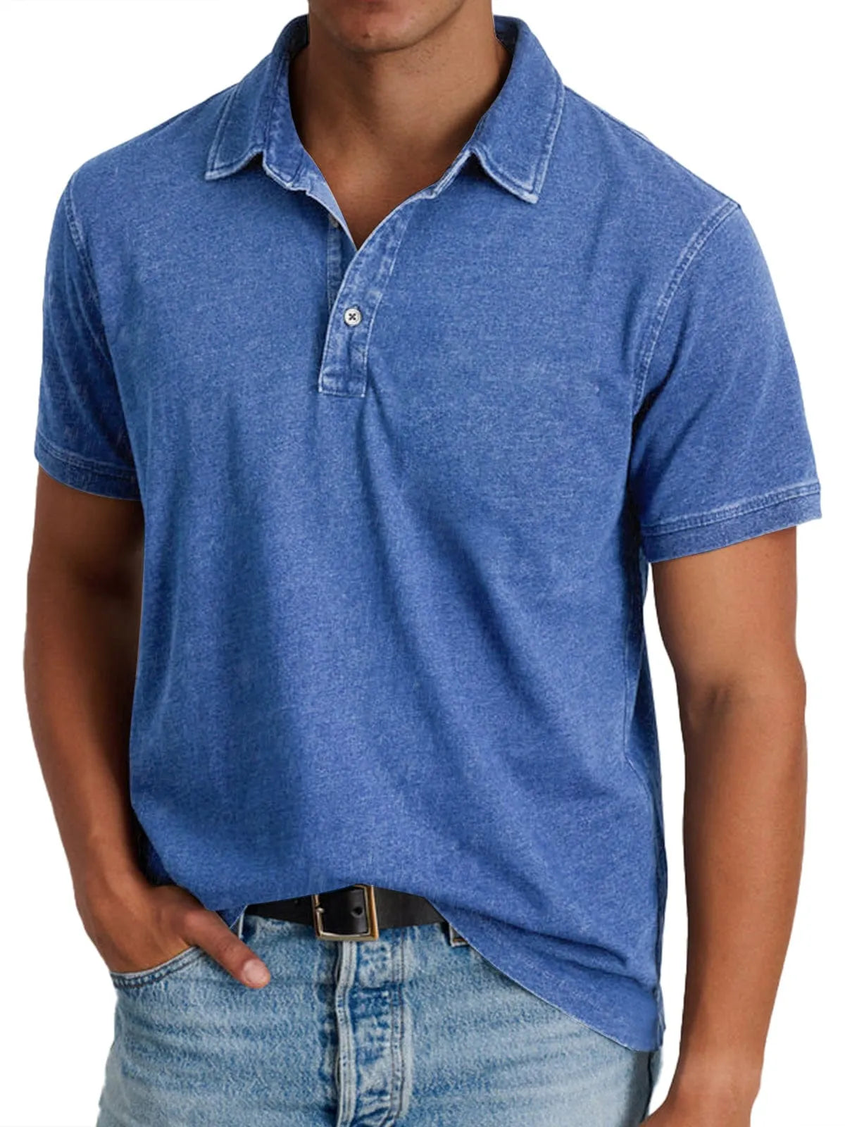 Homixa Ashton men's classic polo shirt in navy, featuring a collared neckline and short sleeves, casual and stylish for everyday wear.