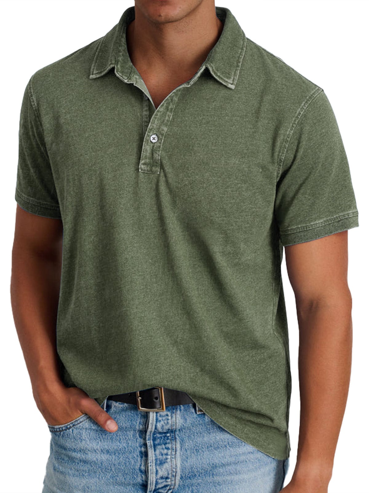 Homixa Ashton men's classic polo shirt in blue, featuring a collared design and short sleeves, displayed on a white background.