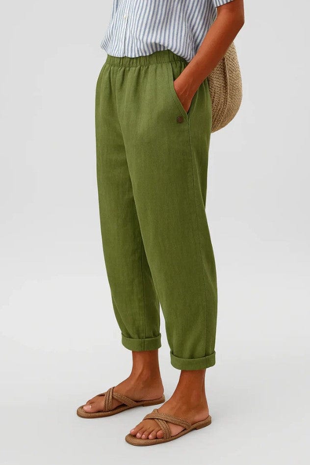 Homixa Camille women's elastic-waist trousers, stylish and comfortable casual pants, with a relaxed fit and versatile design.