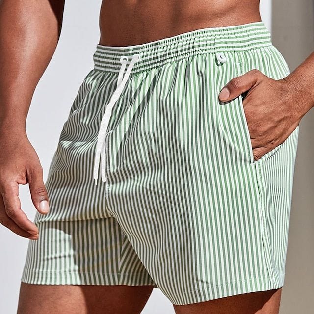 Homixa Kai men's drawstring swim shorts with adjustable waist and vibrant color, suitable for beach or pool swimming.