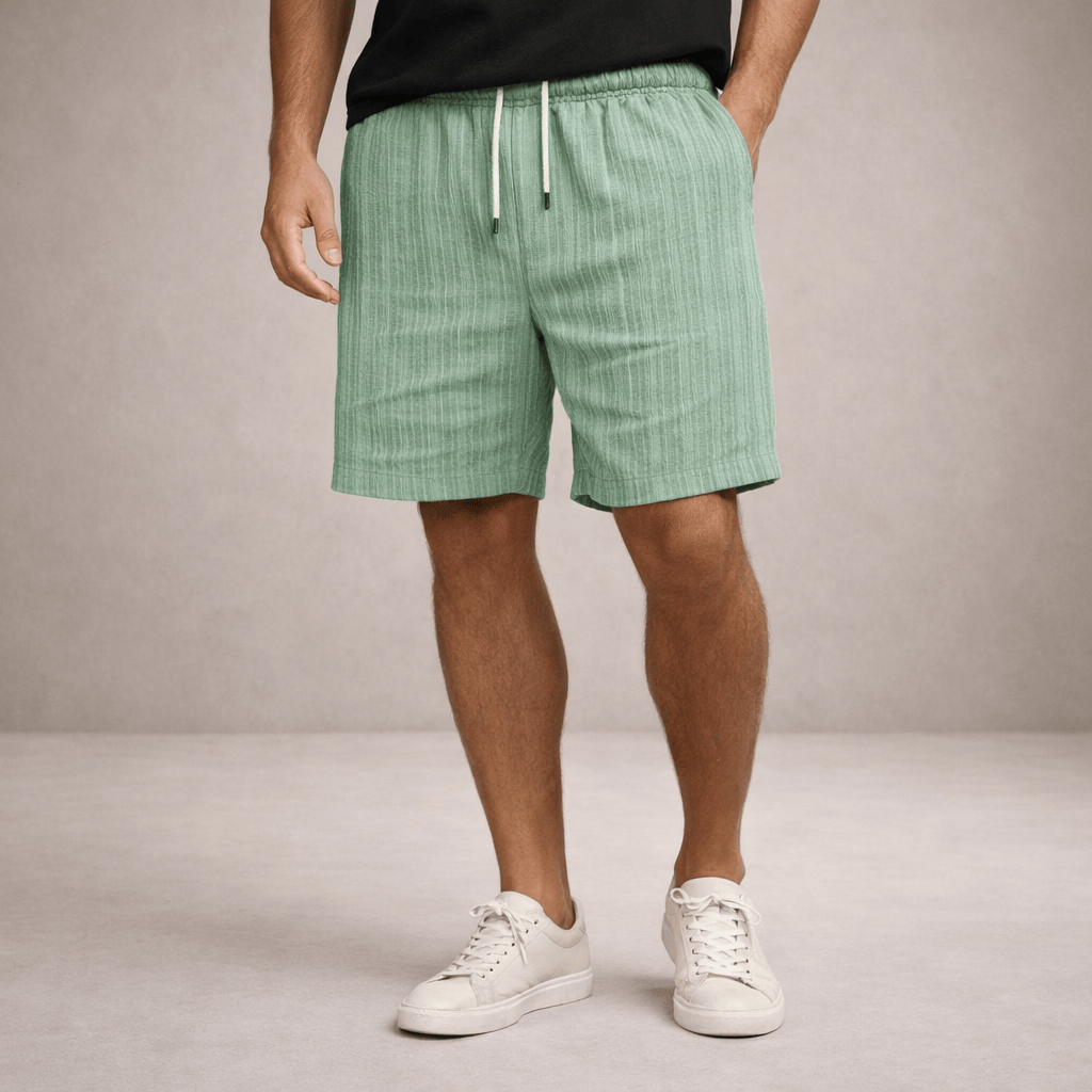 Homixa Luca men's drawstring summer shorts, lightweight casual shorts with adjustable waistband, suitable for warm weather wear.