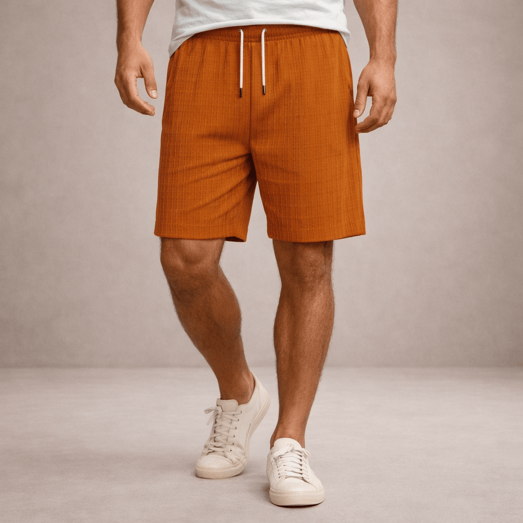 Homixa Luca men's drawstring summer shorts featuring lightweight fabric and casual fit, ideal for warm weather.