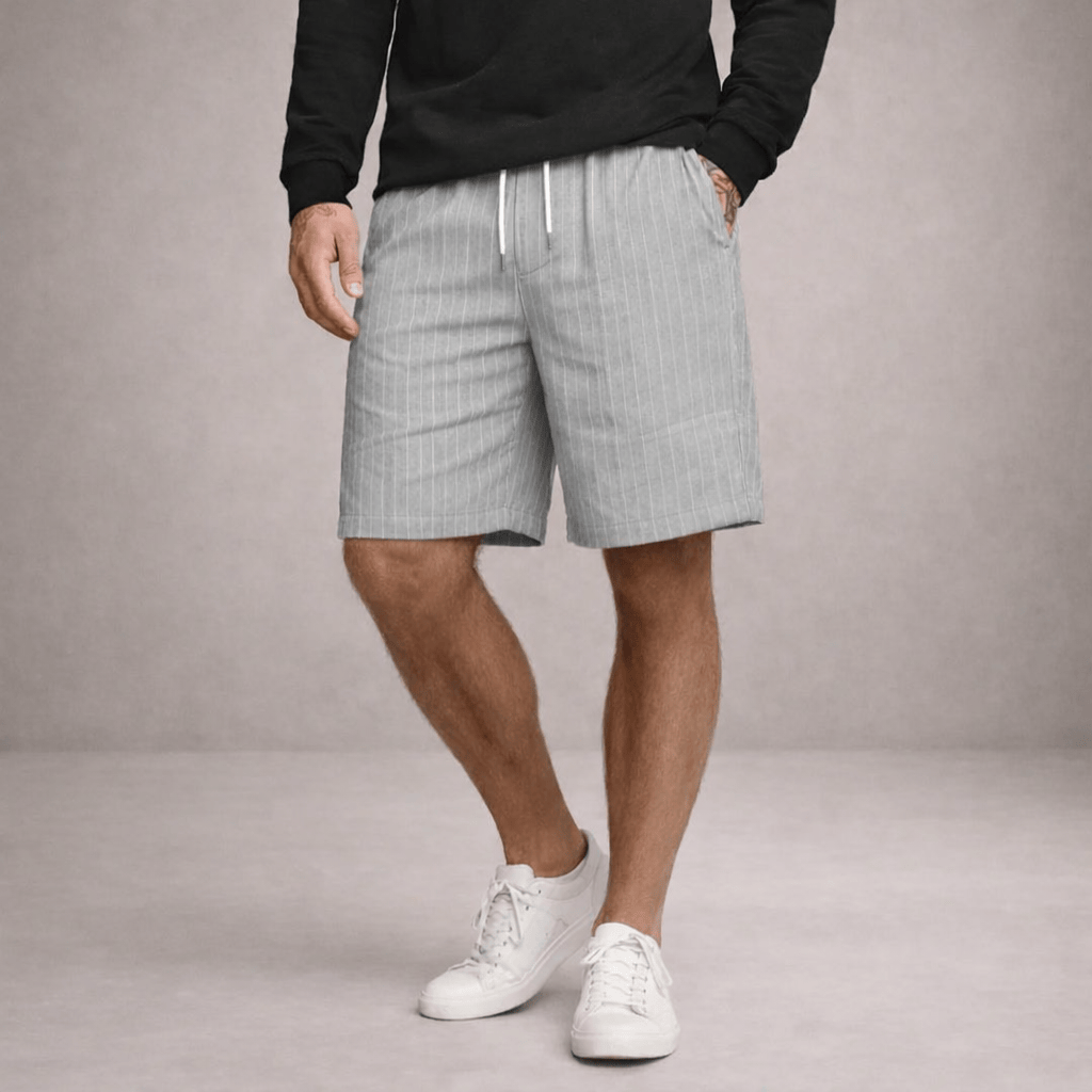 Homixa Luca men's drawstring summer shorts, lightweight casual shorts with adjustable waist and relaxed fit, suitable for warm weather.