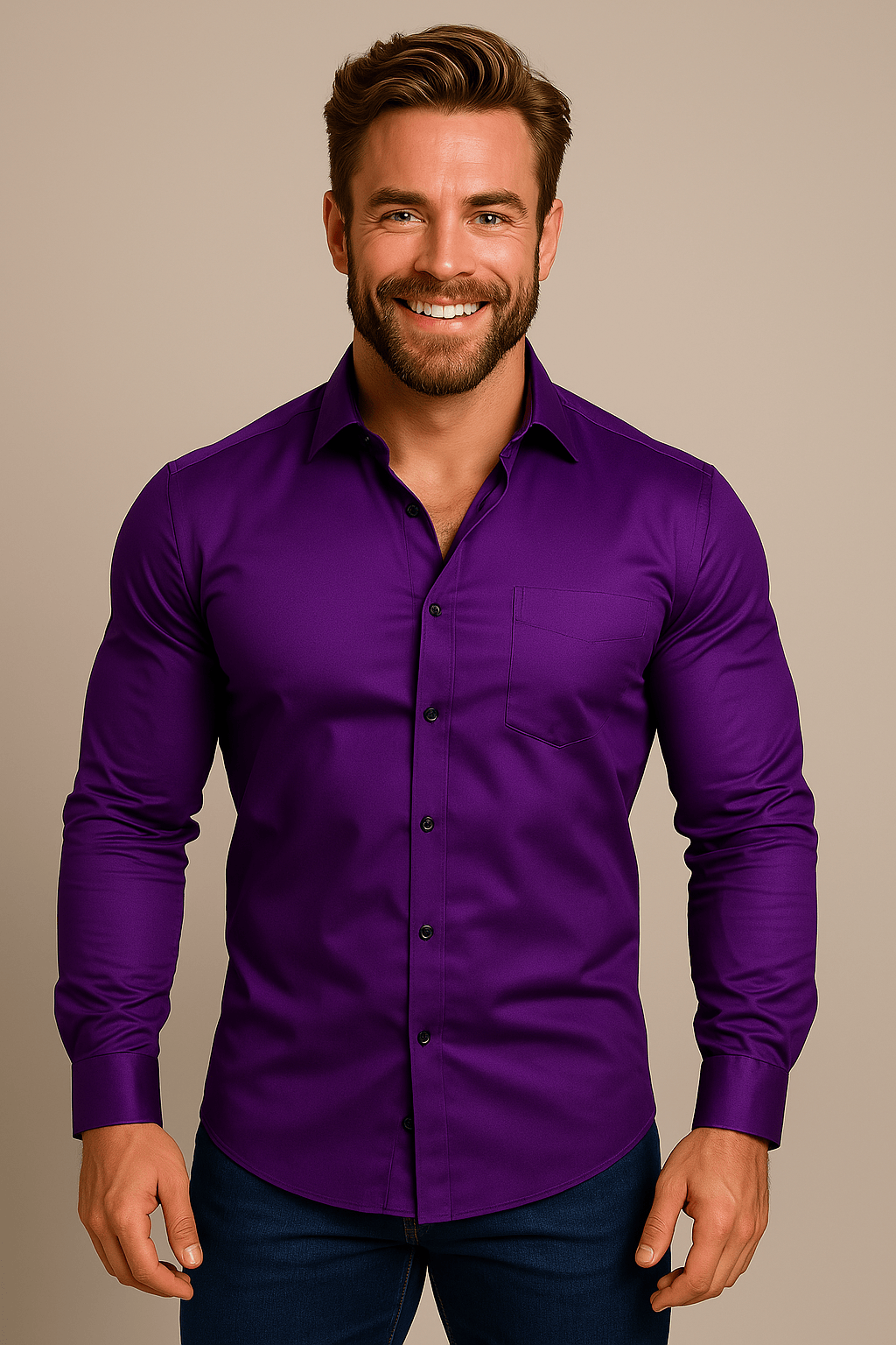 Men's long-sleeved Lavana shirt with wrinkle-free fabric, shown in a casual fit perfect for any occasion.