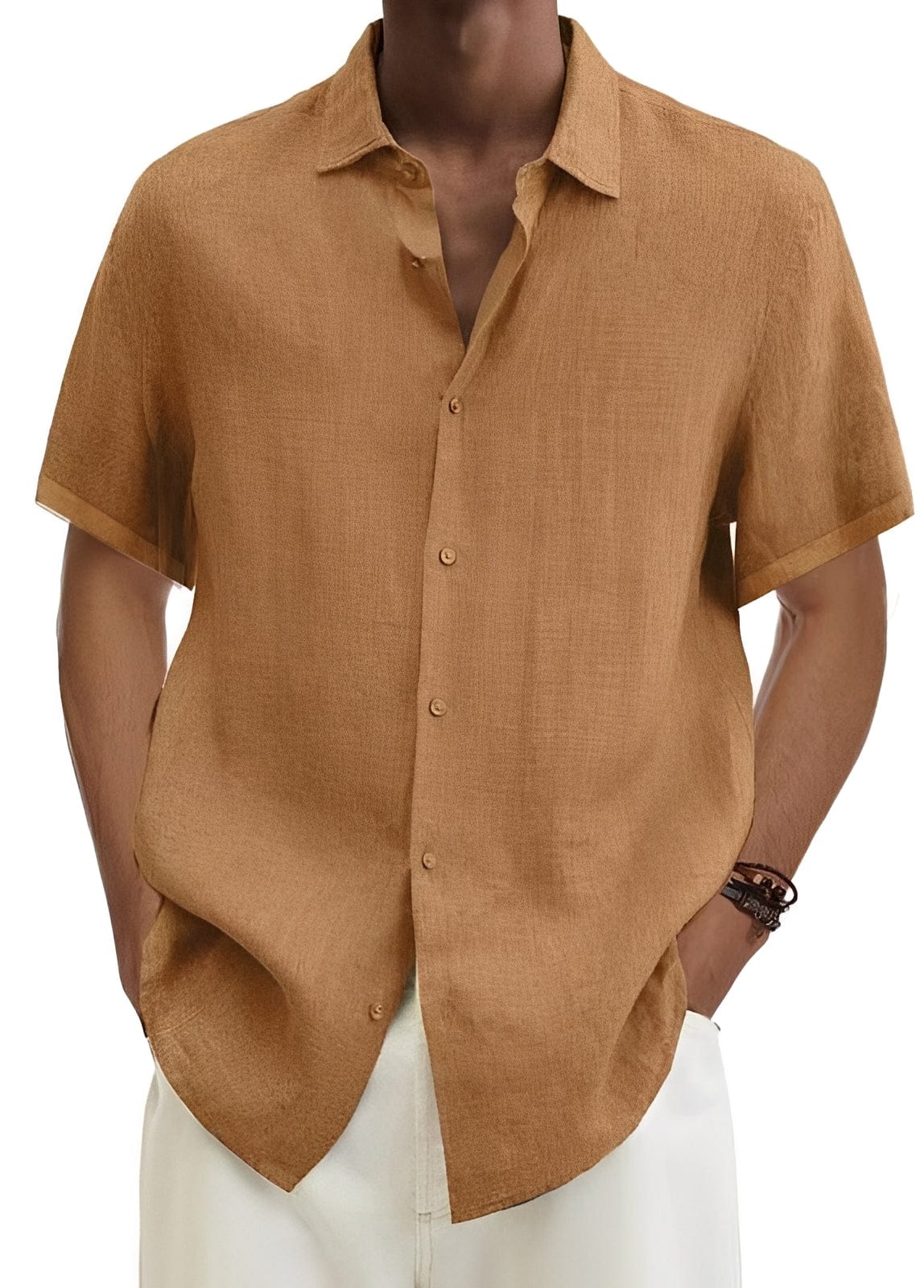 Men's summer shirt by Mainz-Mode, relaxed fit men's blouse with button placket, casual men's top for warm weather.