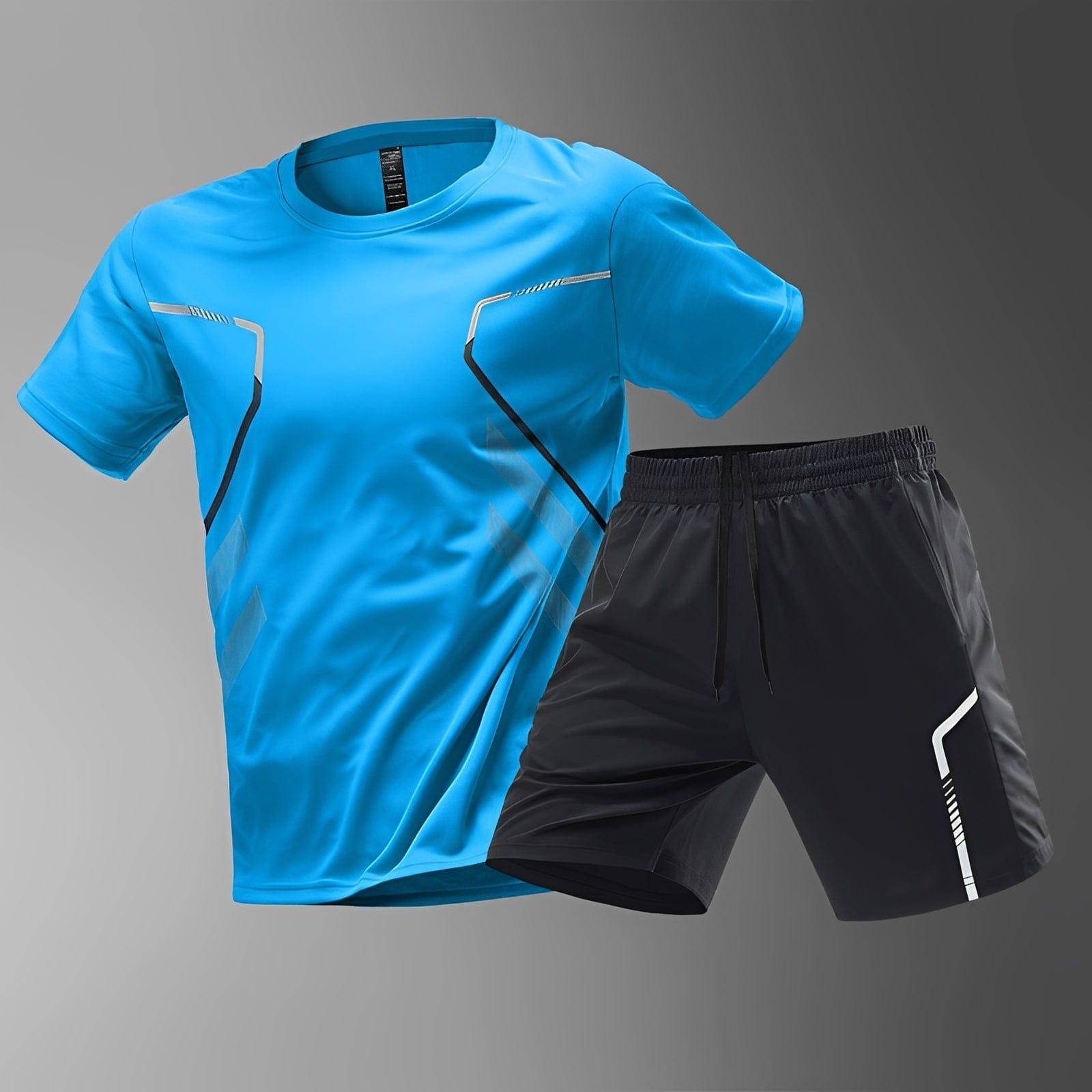 Men's sports set by Mainz-Mode featuring lightweight, quick-drying fabric for training and casual wear, shown in a casual pose.