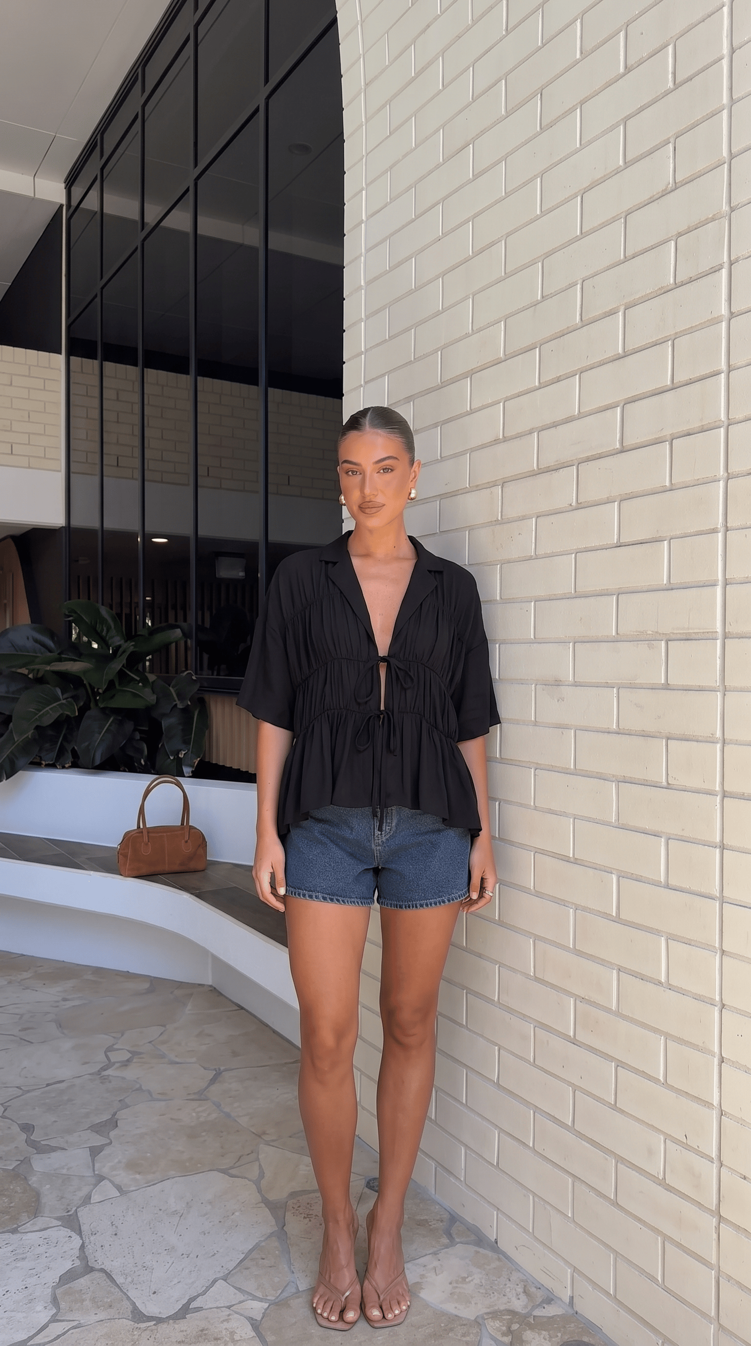 Kailey | Women's Tie-Front Short-Sleeve Peplum Blouse - product image 23