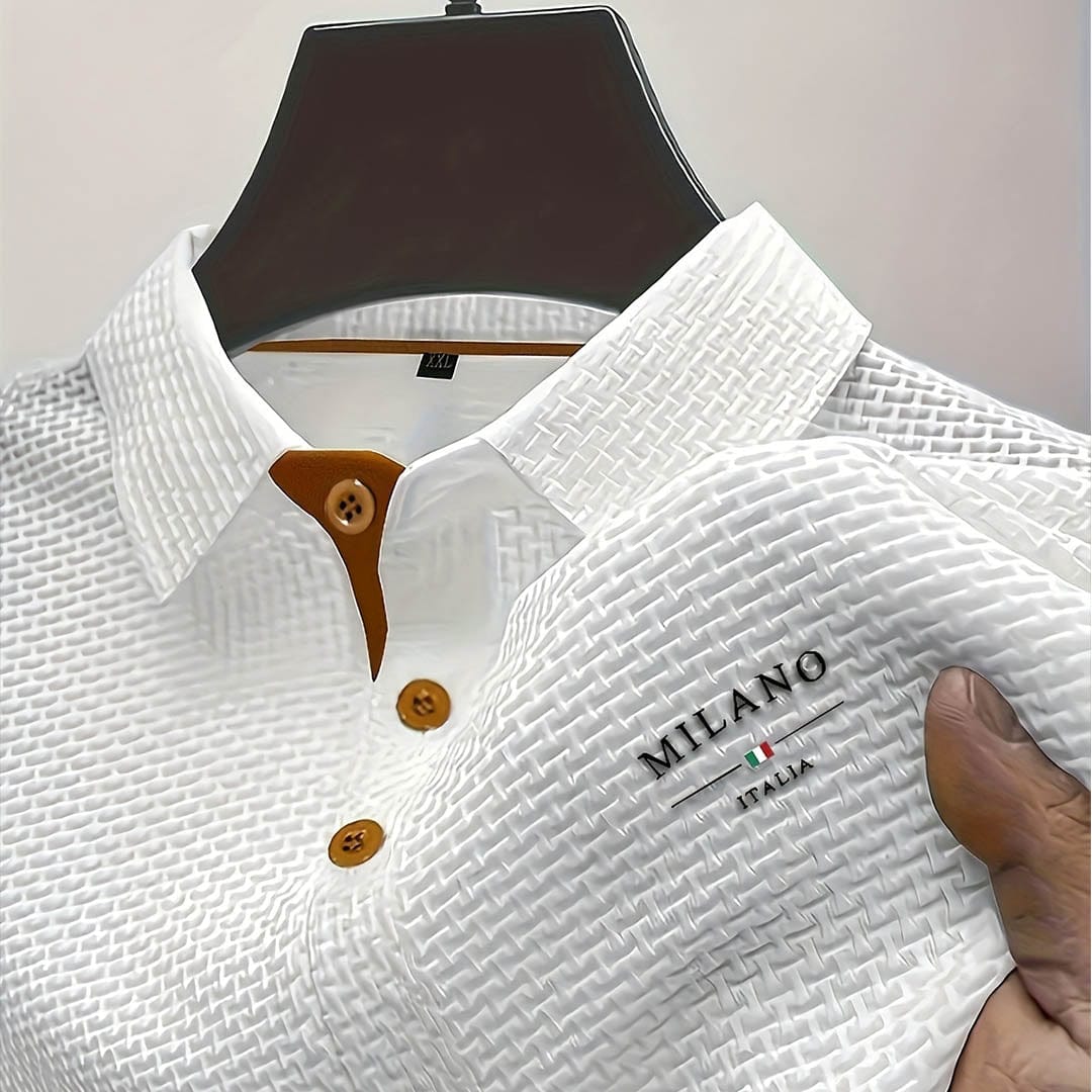 Milano Italia | Men's Textured Short-Sleeve Polo Shirt - product image 1