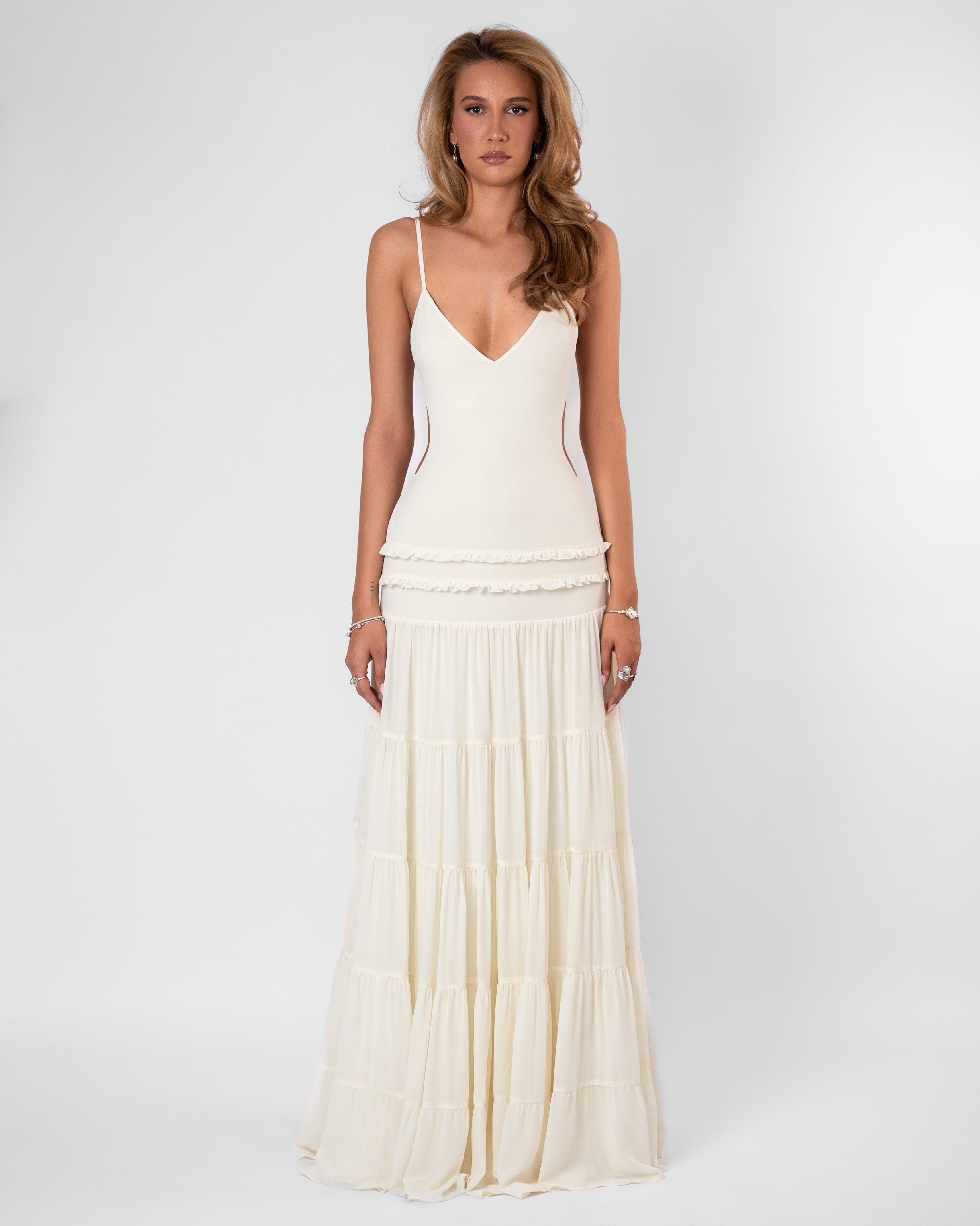 Rosalie | Women's Tiered Spaghetti-Strap Maxi Dress - product image 2