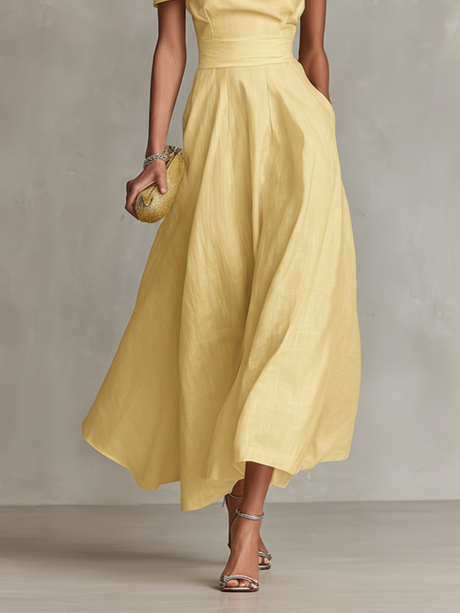 Solene | Women's One-Shoulder Fitted-Waist Midi Dress - product image 4
