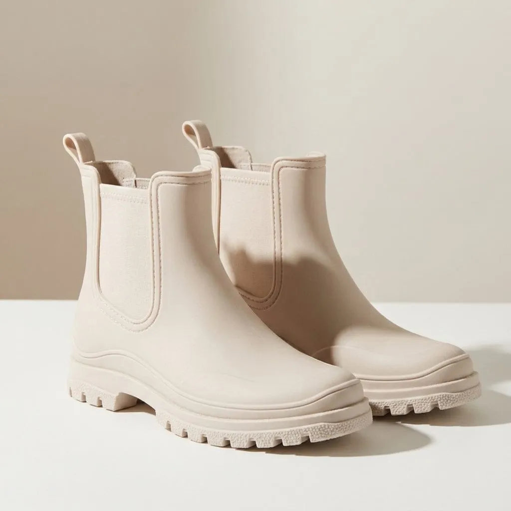 Homixa women's modern chunky lug sole Chelsea ankle boots, featuring a sleek design and stylish ankle height.
