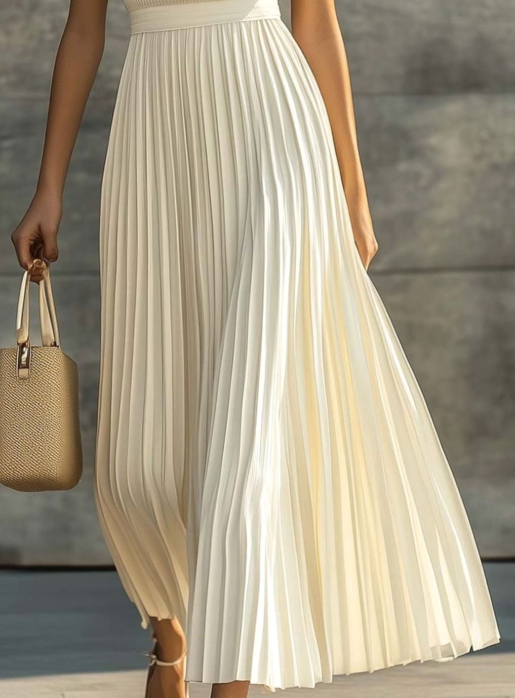 Women’s sleeveless maxi dress by Homixa featuring a ribbed-knit bodice and a flowing pleated skirt.