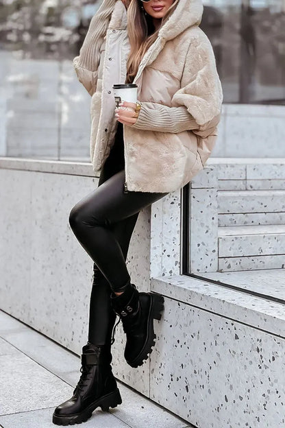 Homixa Layla women's ribbed bomber jacket with hood, fitted design, and zip-up closure, showcasing casual style and comfortable fit.