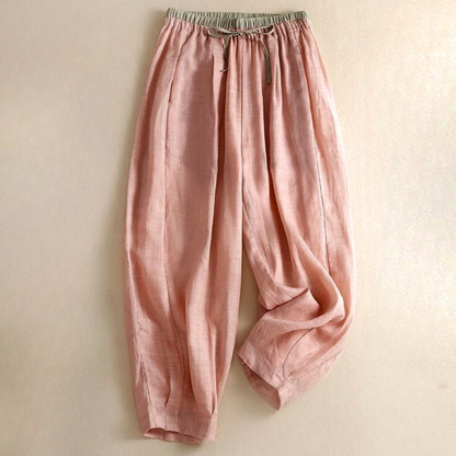 Kate and Wendy Elodie relaxed linen wide-leg women's sweatpants, soft and comfortable pants with a loose fit and wide-leg design.