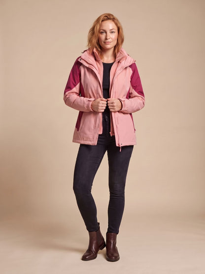 Homixa 2-in-1 fleece softshell jacket with removable liner and adjustable hood, showing front view with zip closure and pockets.