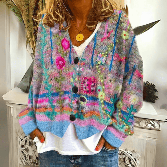 Lunirel soft knit cardigan for women, cozy hooded sweater with button closure, in a neutral color, perfect for casual wear.