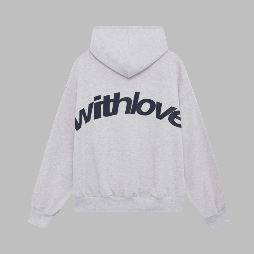 Homixa Avelune women's graphic hoodie with dropped shoulders, ribbed cuffs, and gathered hem, shown in a stylish casual fit.