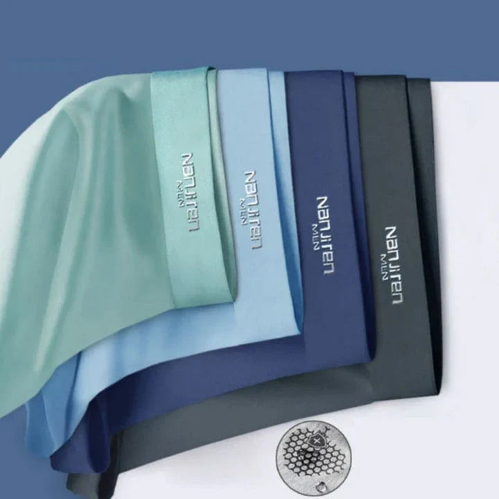 Homixa men's breathable solid-color boxer shorts with wide waistband, 4-pack, comfortable and lightweight underwear for men.