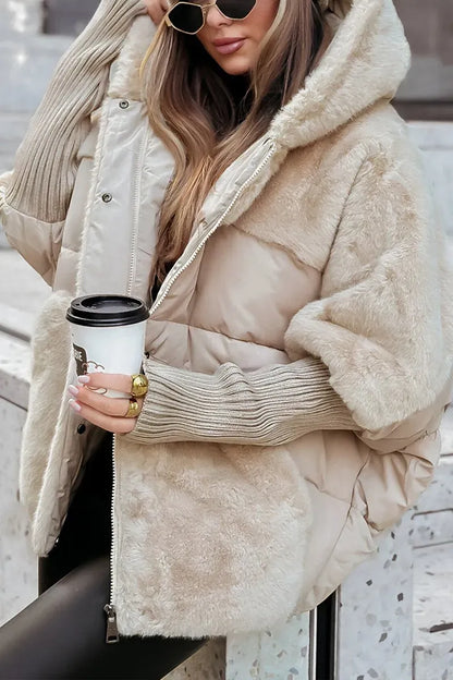Homixa Layla women's ribbed bomber jacket with hood, zip-up closure, fitted casual style, in a comfortable, stylish design.