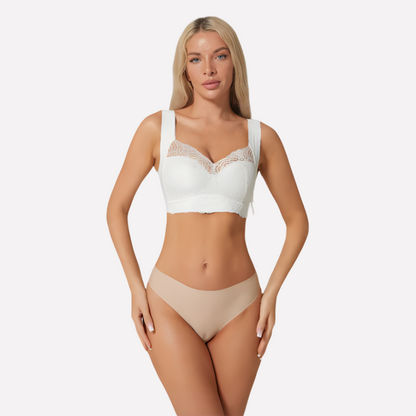 Mysa London wire-free push-up bra with smooth cups and adjustable straps, designed for comfortable support.
