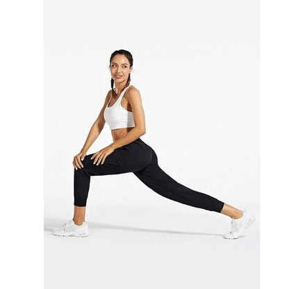 Women's Olive & Evy cargo joggers, lightweight quick-dry hiking and casual travel pants, with multiple pockets and relaxed fit.