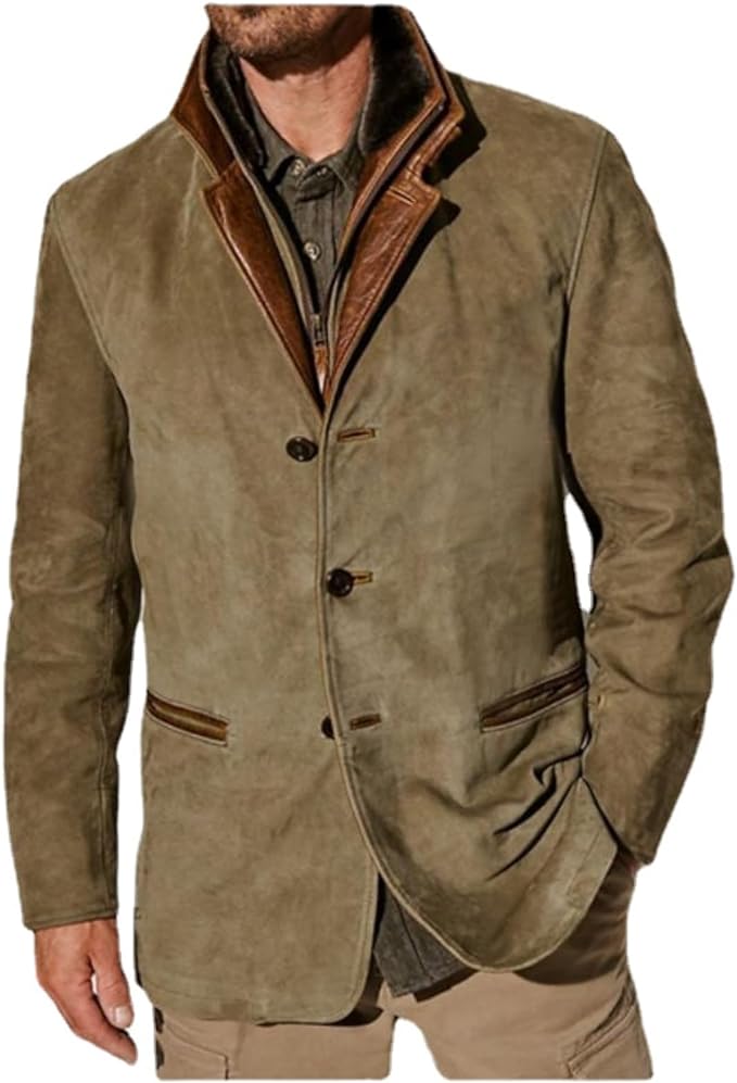 Homixa Caelisse men's Palermo leather jacket with contrast collar, button front, and welt pockets, showcasing stylish men's leather outerwear.