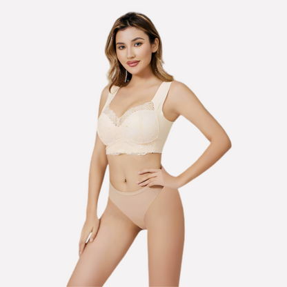 Mysa London wire-free push-up bra with padded cups and adjustable straps, designed for comfort and shape.