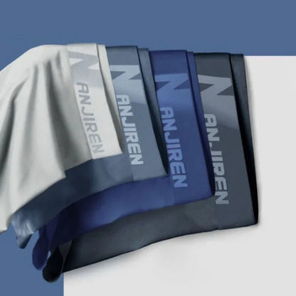 Homixa men's breathable solid-color boxer shorts with wide waistband, 4-pack, comfortable and lightweight men's underwear.