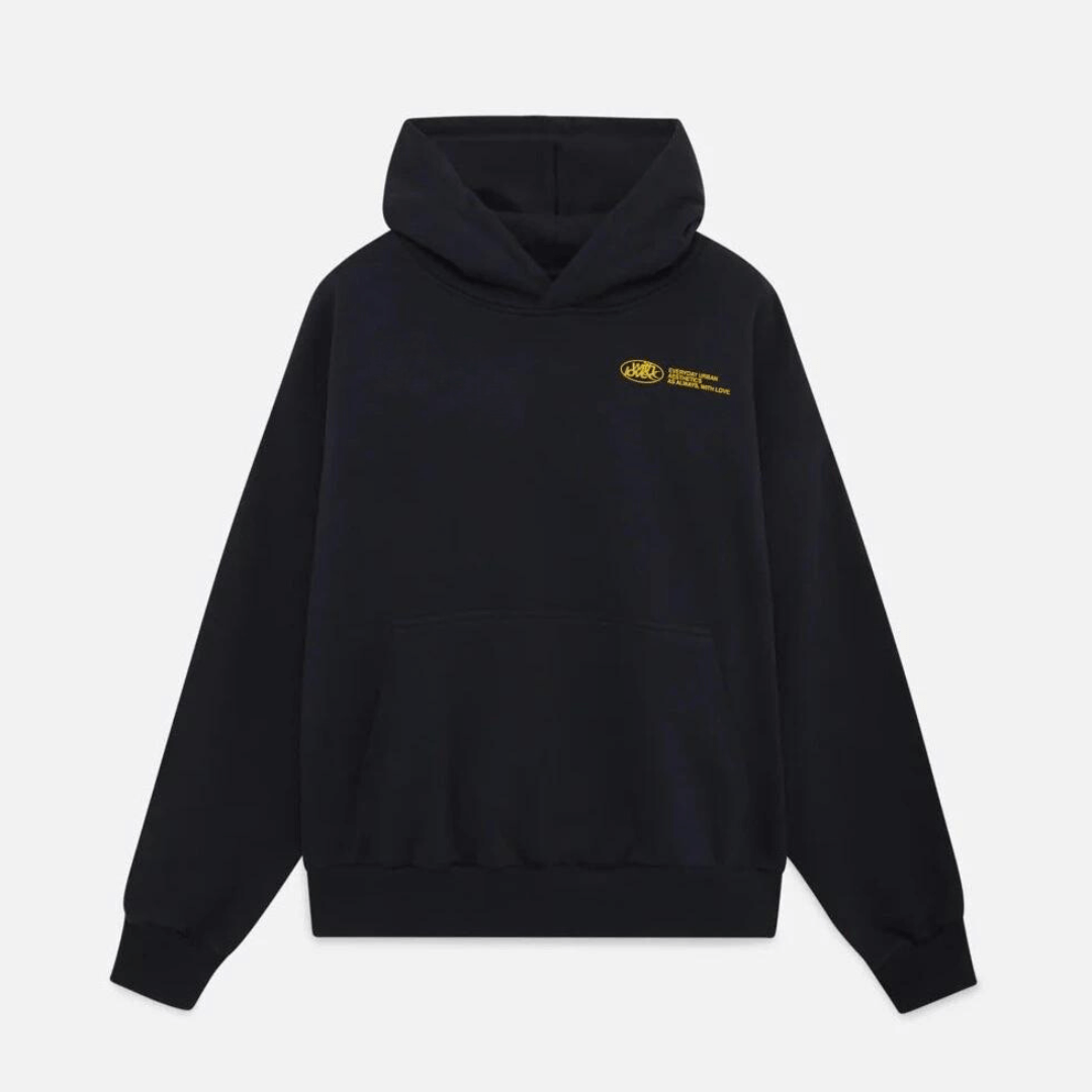Homixa Avevora women's relaxed hoodie with dropped shoulders, pouch pocket, and ribbed cuffs, casual and comfortable fit.