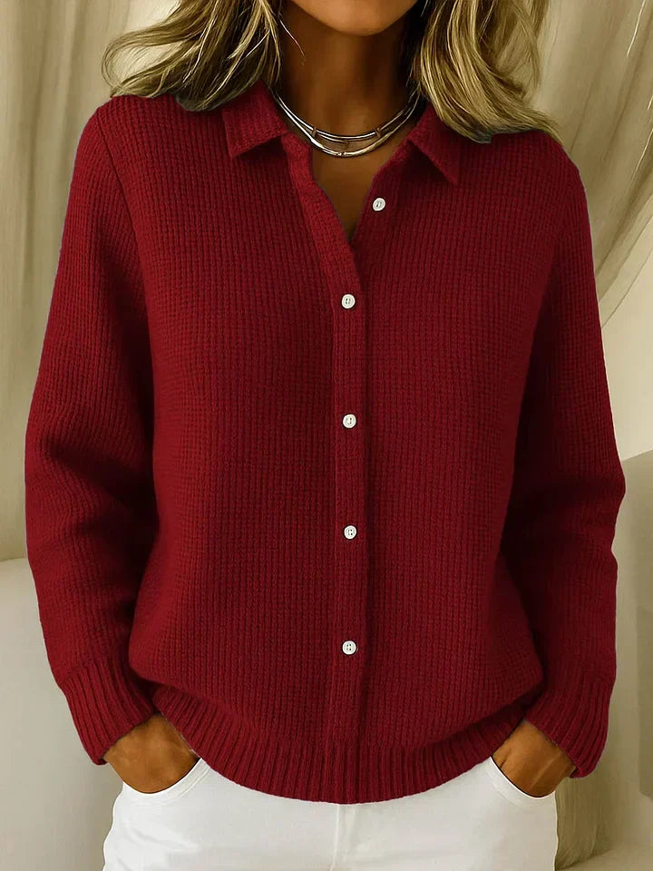 Harper & Wells Harlow cozy knit cardigan in soft, elegant fabric, featuring a relaxed fit and classic design.