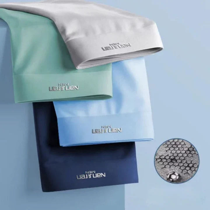 Homixa men's breathable solid-color boxer shorts 4-pack with wide waistbands, comfortable and lightweight underwear for everyday wear.