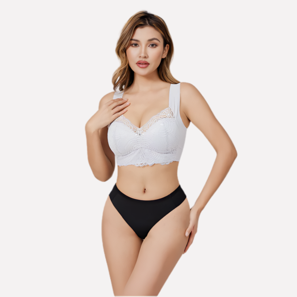 Mysa London wire-free push-up bra with smooth cups and adjustable straps, designed for comfortable support and natural lift.