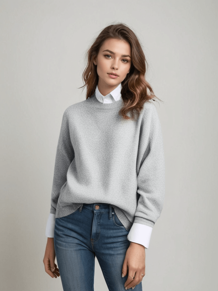 Lunirel women's soft sweater featuring a cozy fit, long sleeves, and a comfortable knit fabric, ideal for casual wear.
