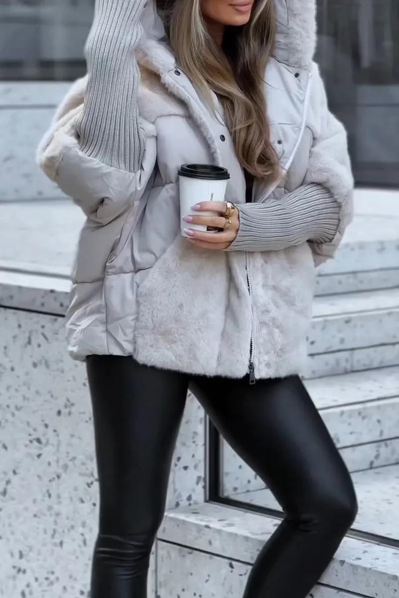 Homixa women's hooded bomber jacket from the Layla Edit, featuring a stylish design and casual fit.
