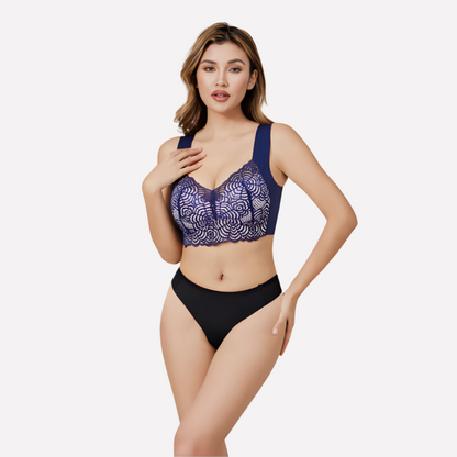 Mysa London wire-free push-up bra with smooth cups and adjustable straps, designed for comfortable support and lift.