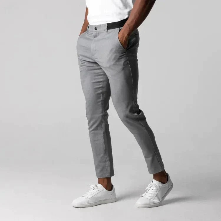 Men's Beckmiller stretch chino pants, stylish slim fit casual long pants with breathable fabric and ankle-length design.
