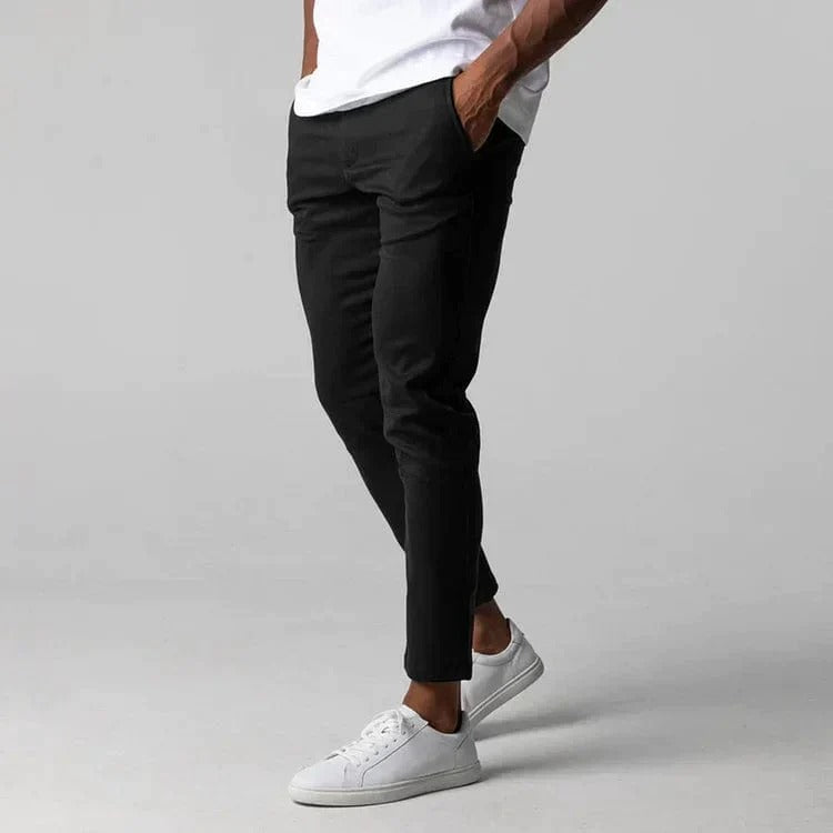 Men's Beckmiller stretch chino pants, slim fit casual ankle-length chinos in soft, breathable fabric for comfort and style.