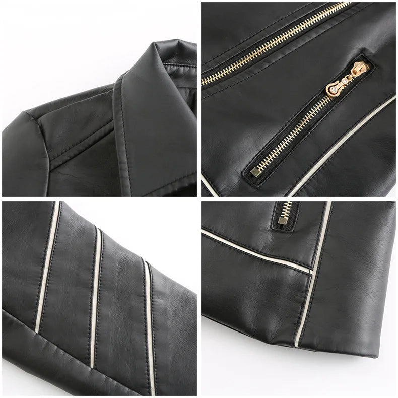 Jack Hafford Panther leather jacket with classic design, featuring smooth black leather and stylish collar detail.