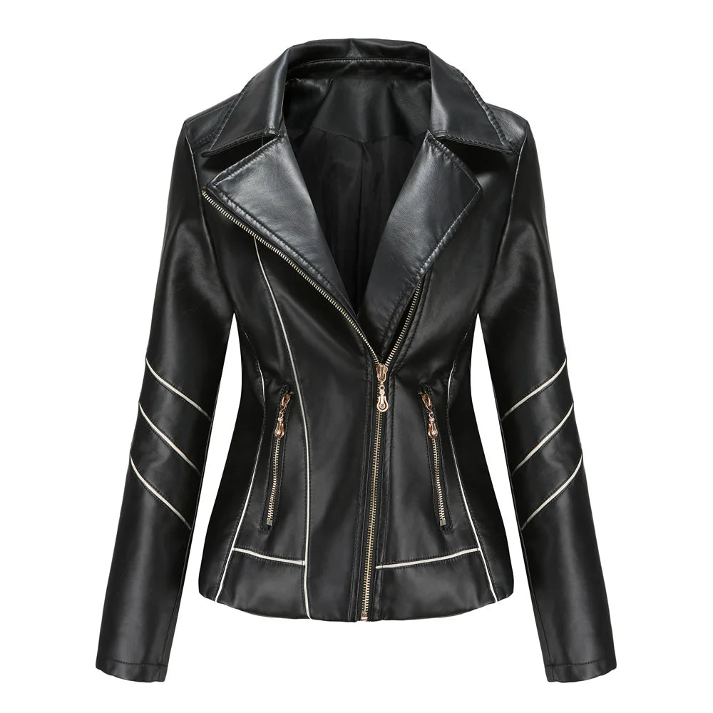 Black Panther leather jacket by Jack Hafford, featuring sleek design and detailed stitching, displayed on a hanger.