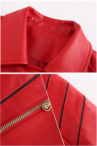Jack Hafford Panther leather jacket, close-up showing black leather material and stylish design details.
