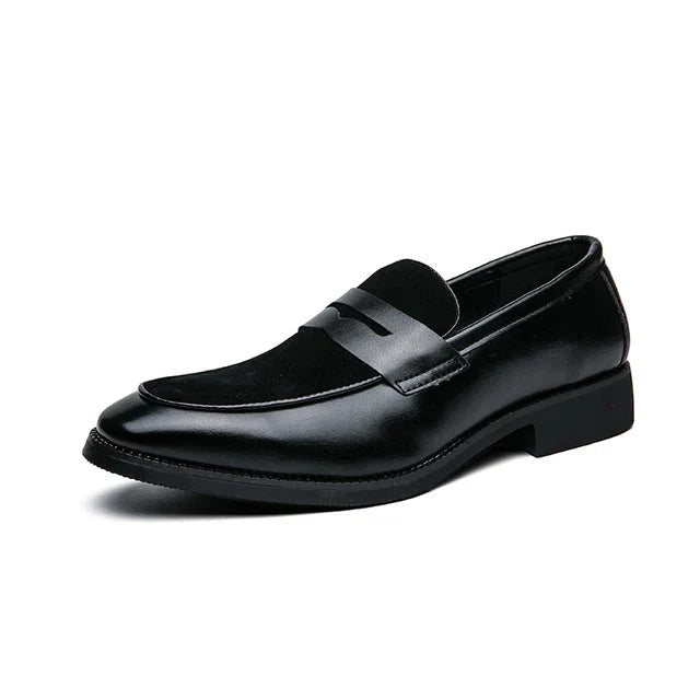 Homixa men's leather loafers in suede, casual luxury footwear with a sleek design, available in sizes 38 to 48.
