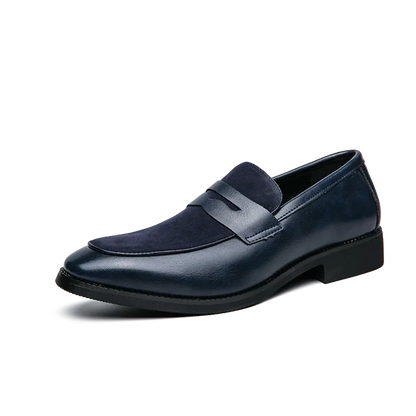 Leather loafers for men by Homixa, in classic dark leather, stylish and comfortable footwear for everyday wear.
