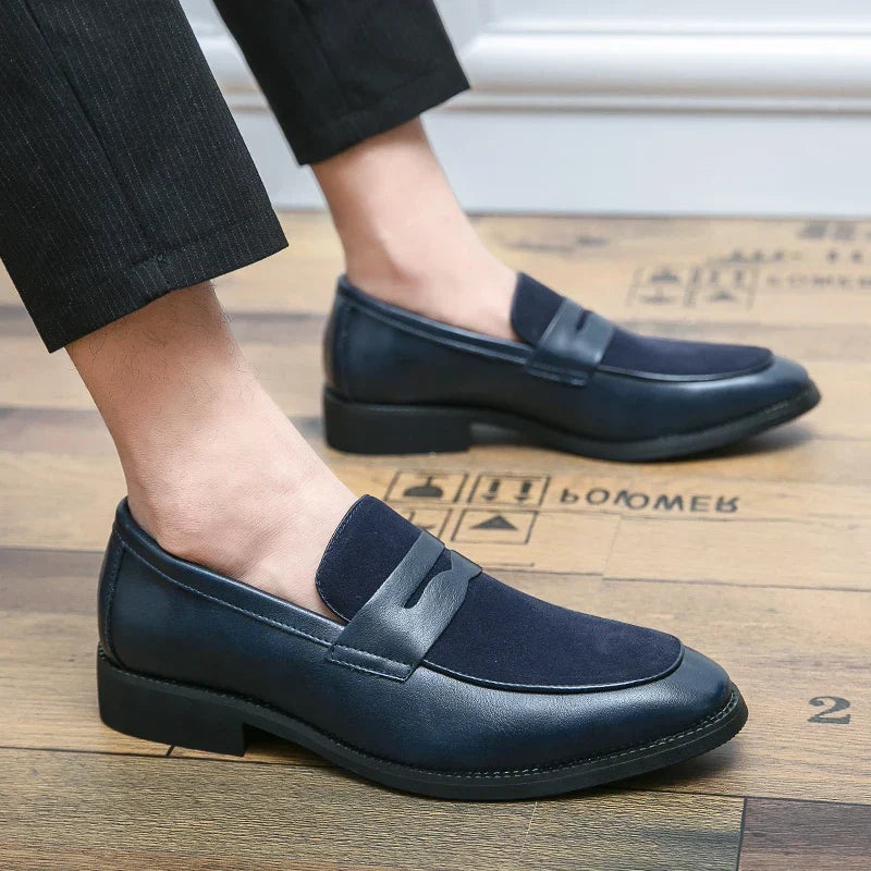 Homixa men's leather loafers in wildleder, casual design, available in sizes 38-48, featuring a sleek, luxury style for everyday wear.