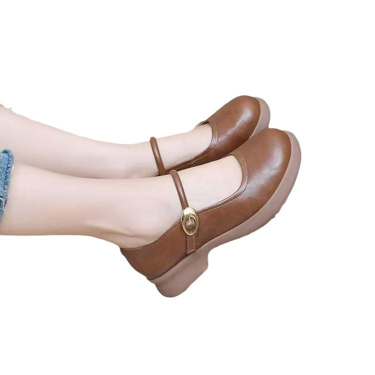 Homixa Mary Jane shoes for women featuring classic design, rounded toe, and ankle strap, ideal for everyday footwear.